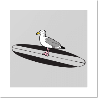 Surfing seagull Posters and Art